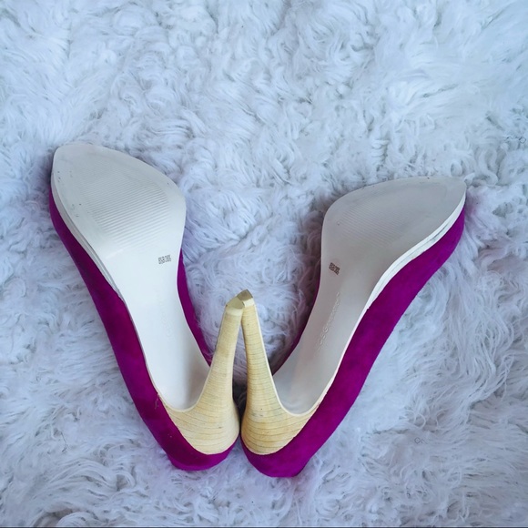BCBGENERATION Pink Suede Platform Shoes Sz 8.5 - Picture 10 of 16